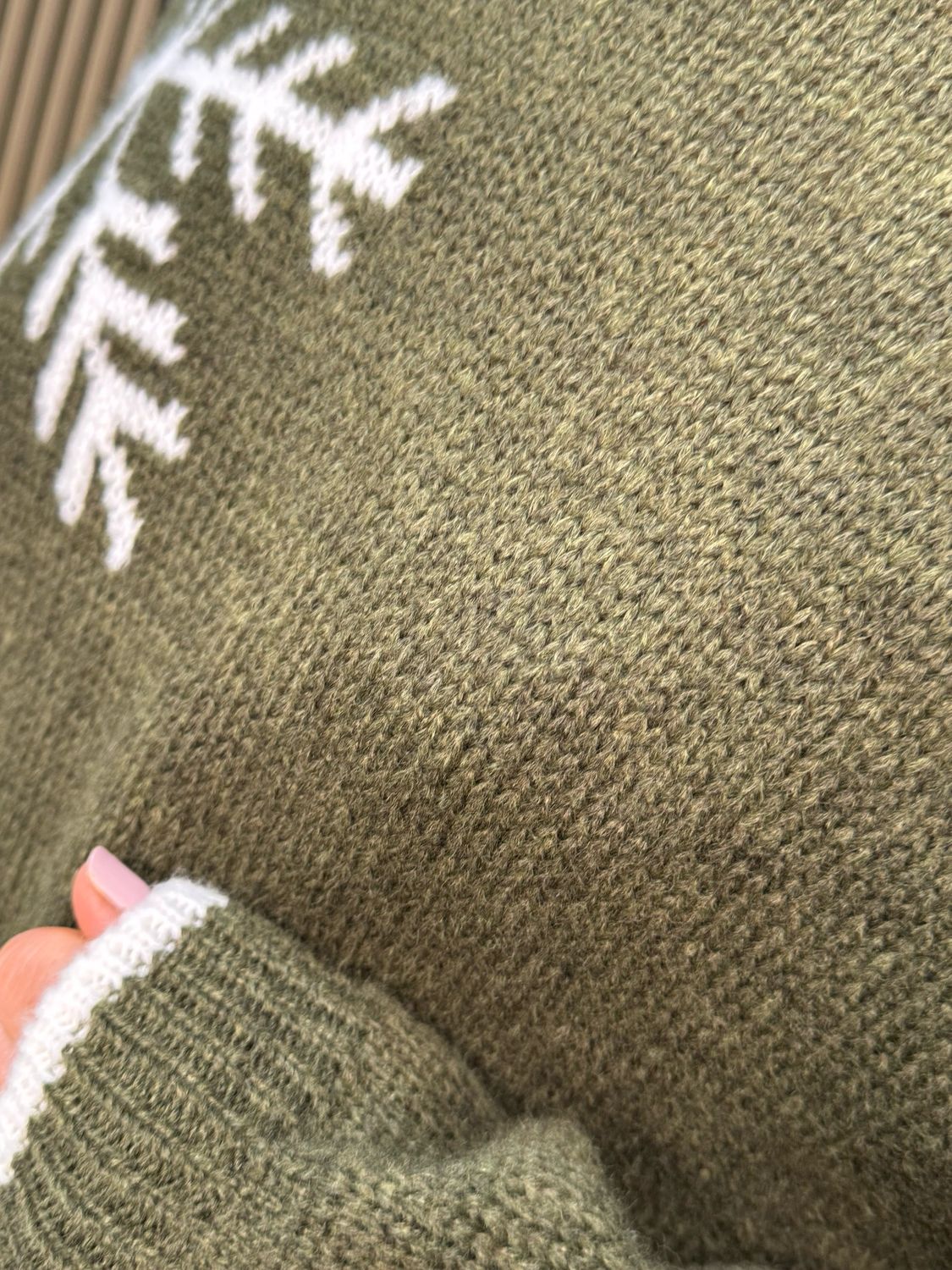 Snowflake - Roll Neck Jumper - Khaki