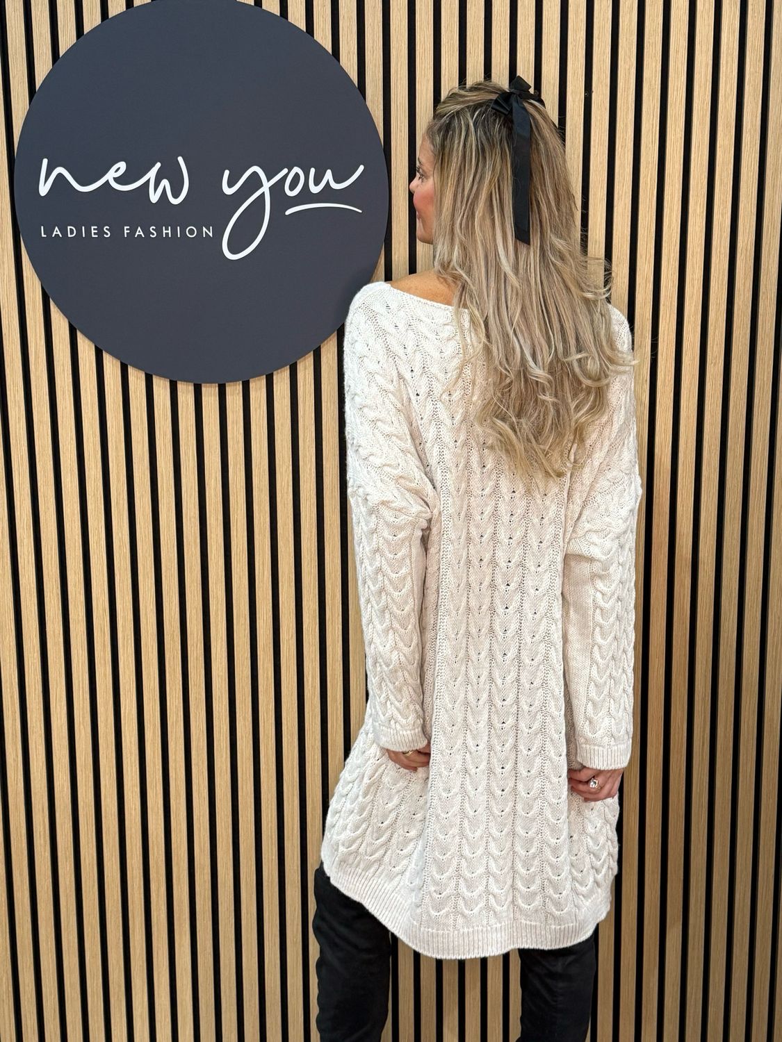 Cable Knit Dress - Cream