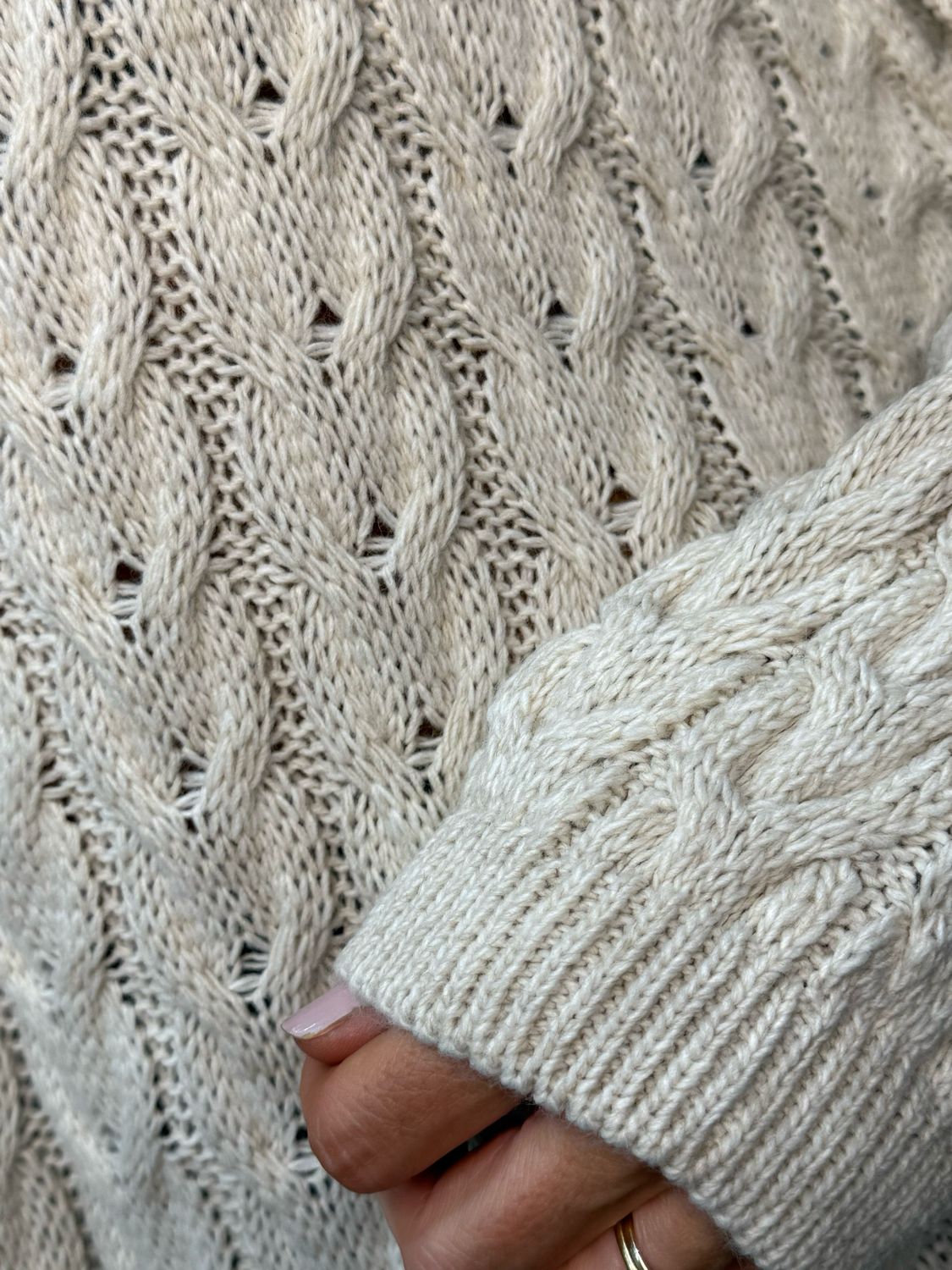 Cable Knit Dress - Cream