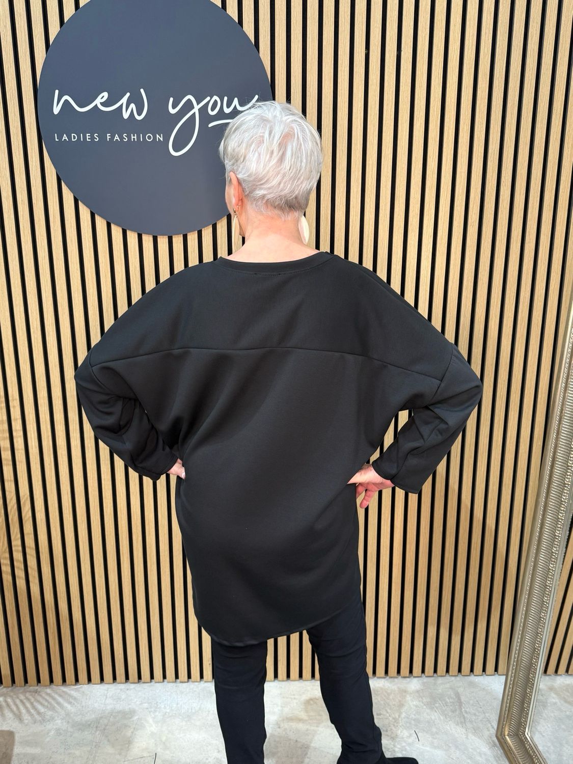 Sequin Pocket Jumper - Black