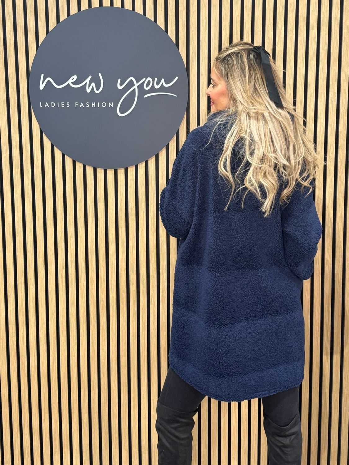 Cosy Sherpa Hoodie - Navy