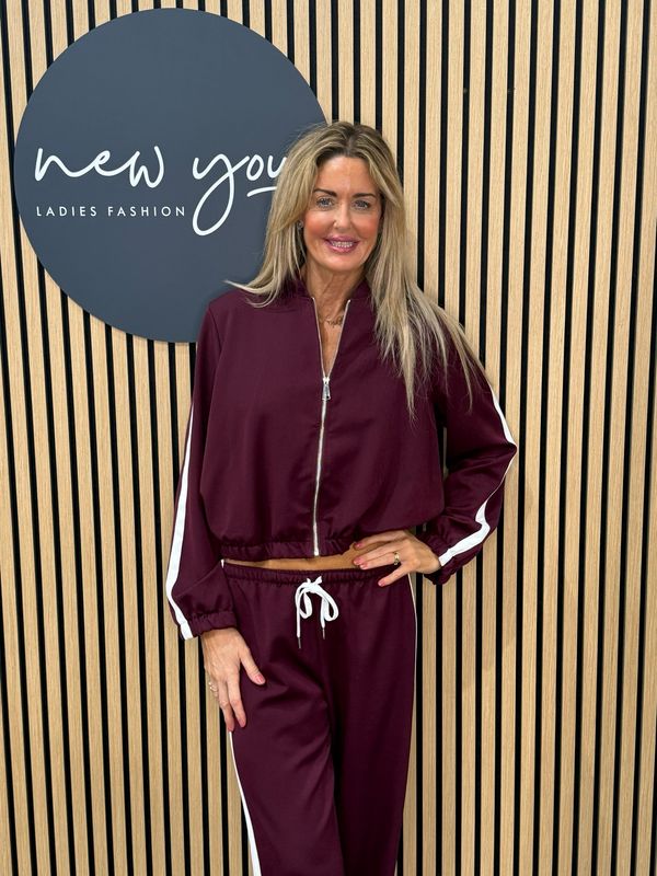 Sport Luxe Co-Ord - Burgundy