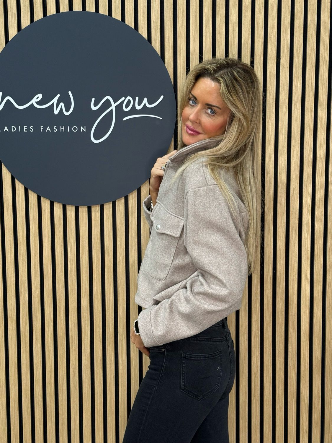 Boxy Zip-Up Jacket - Taupe