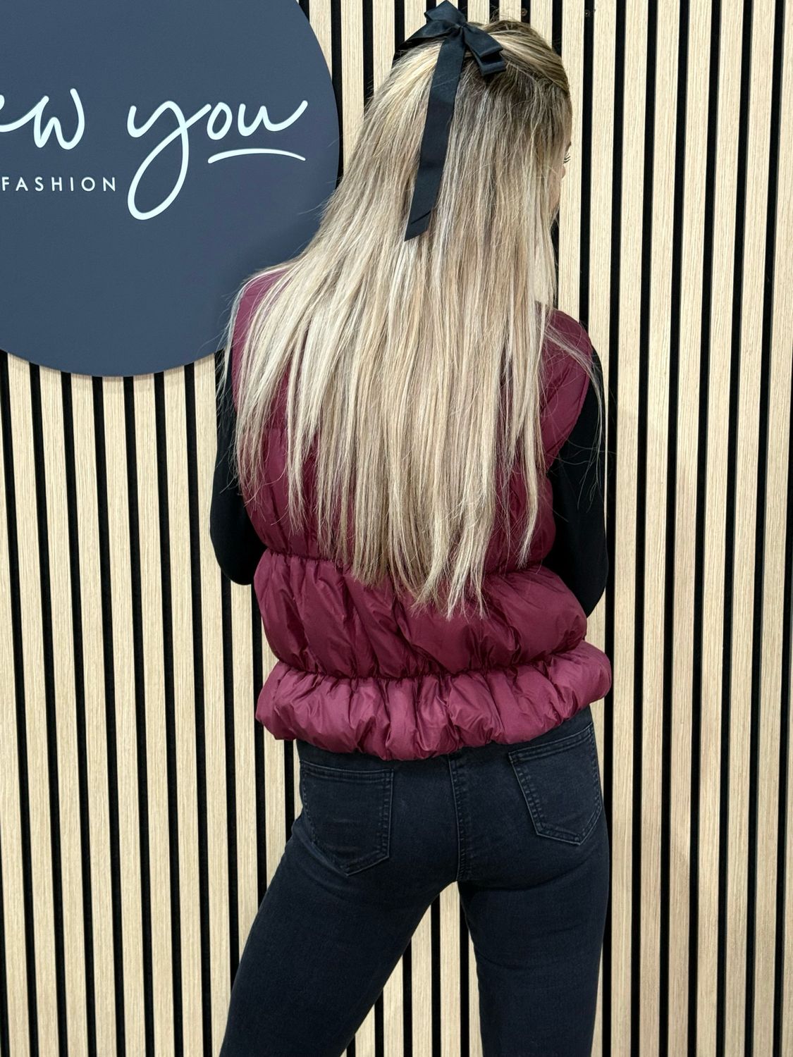 Bella - Puffer Gilet - Burgundy