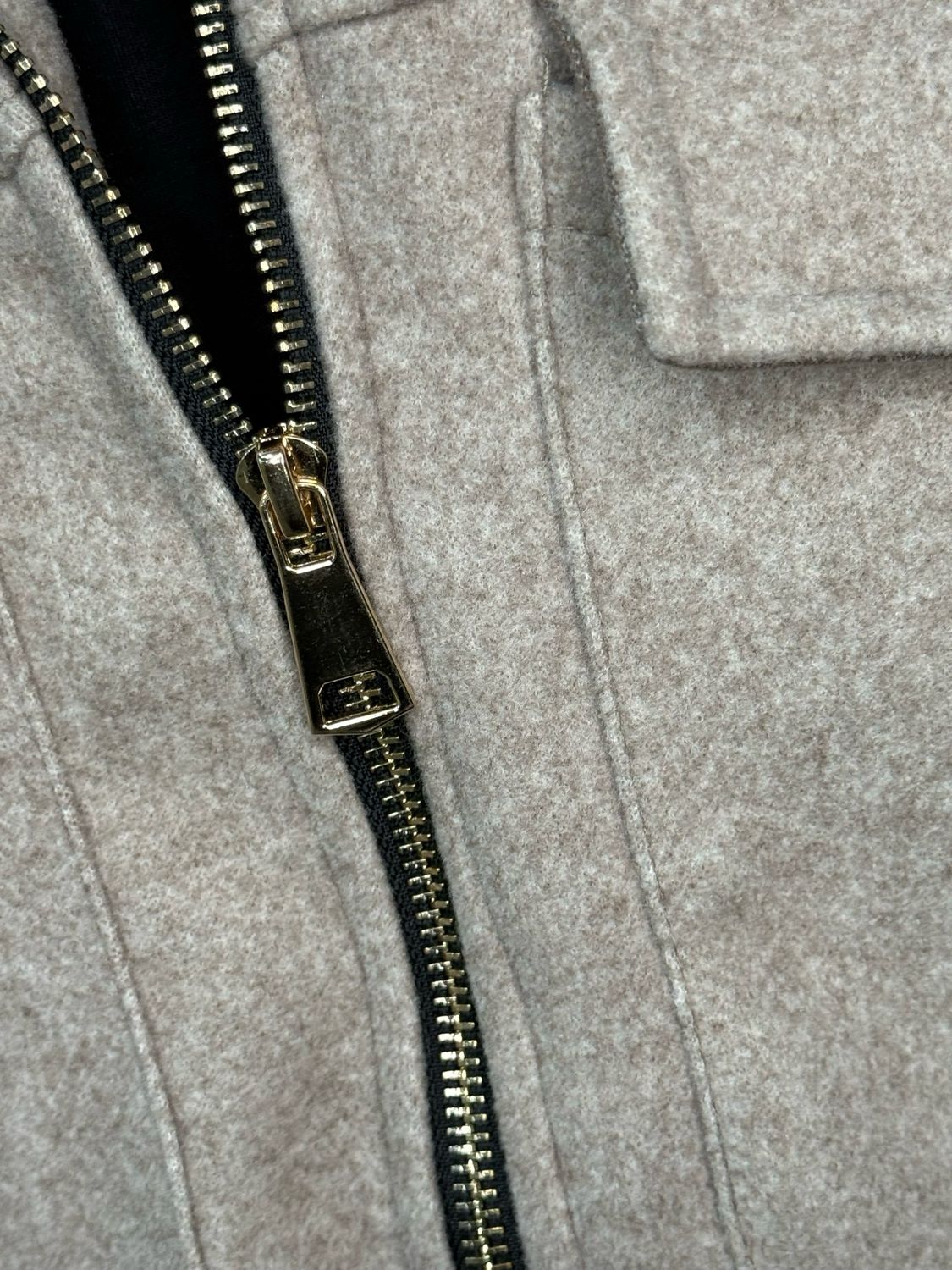 Boxy Zip-Up Jacket - Taupe