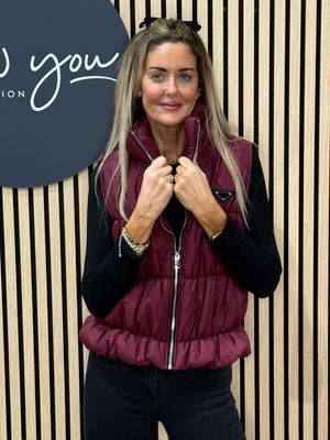 Bella - Puffer Gilet - Burgundy