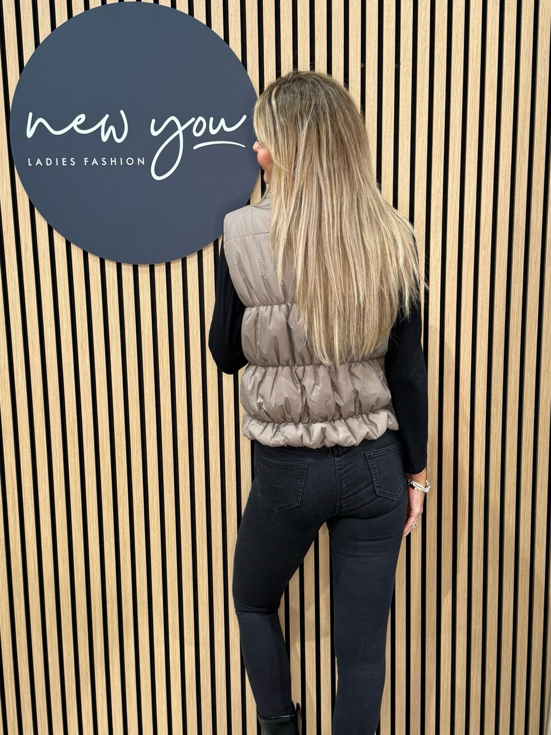 Bella - Puffer Gilet - Taupe