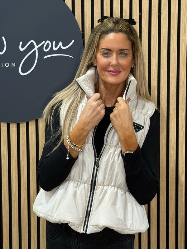 Bella - Puffer Gilet - Cream