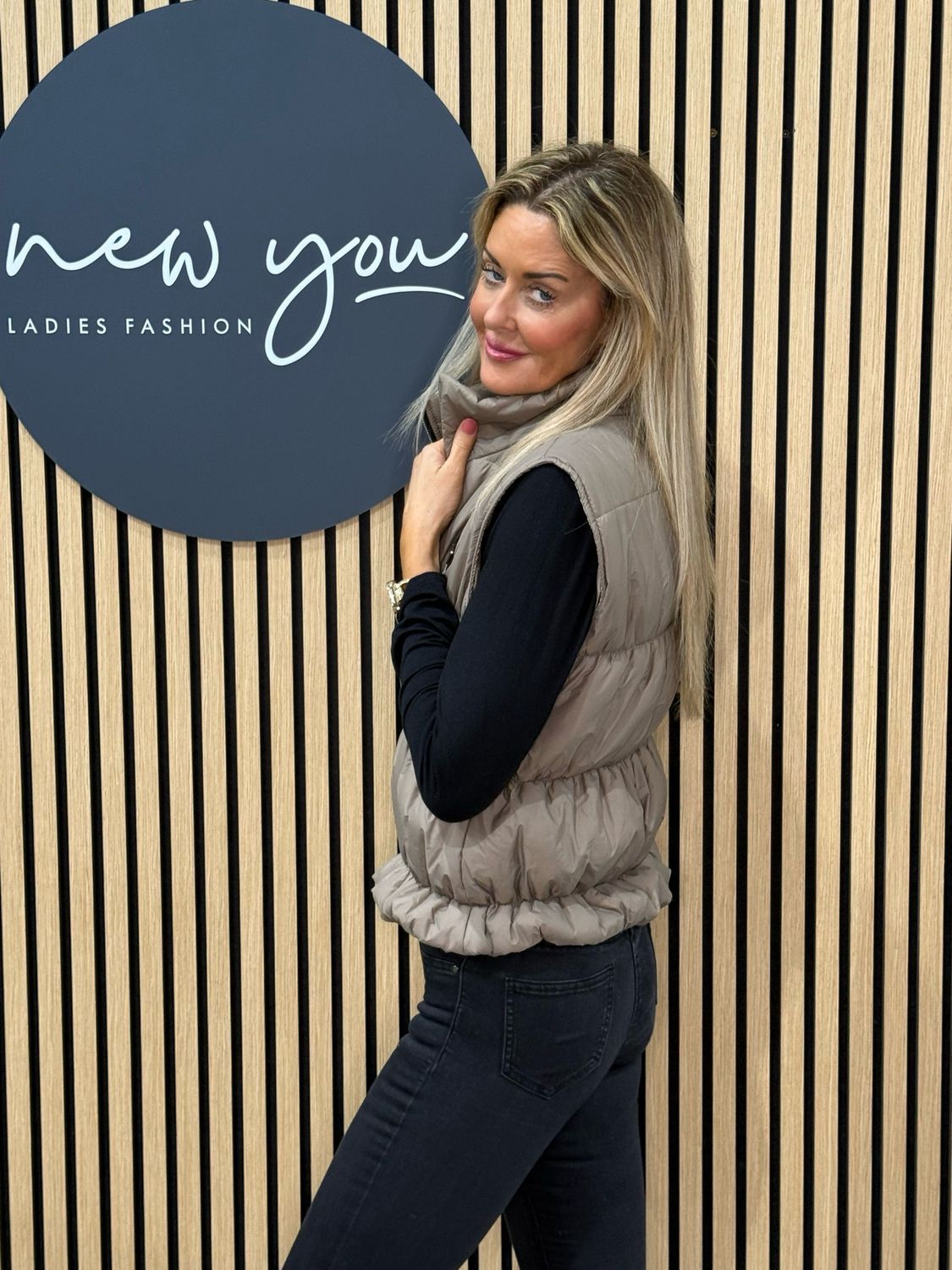 Bella - Puffer Gilet - Taupe