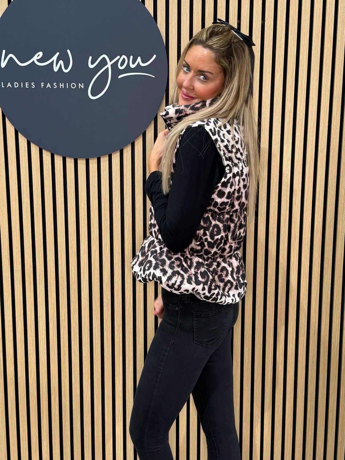 Bella - Puffer Gilet - Animal Print