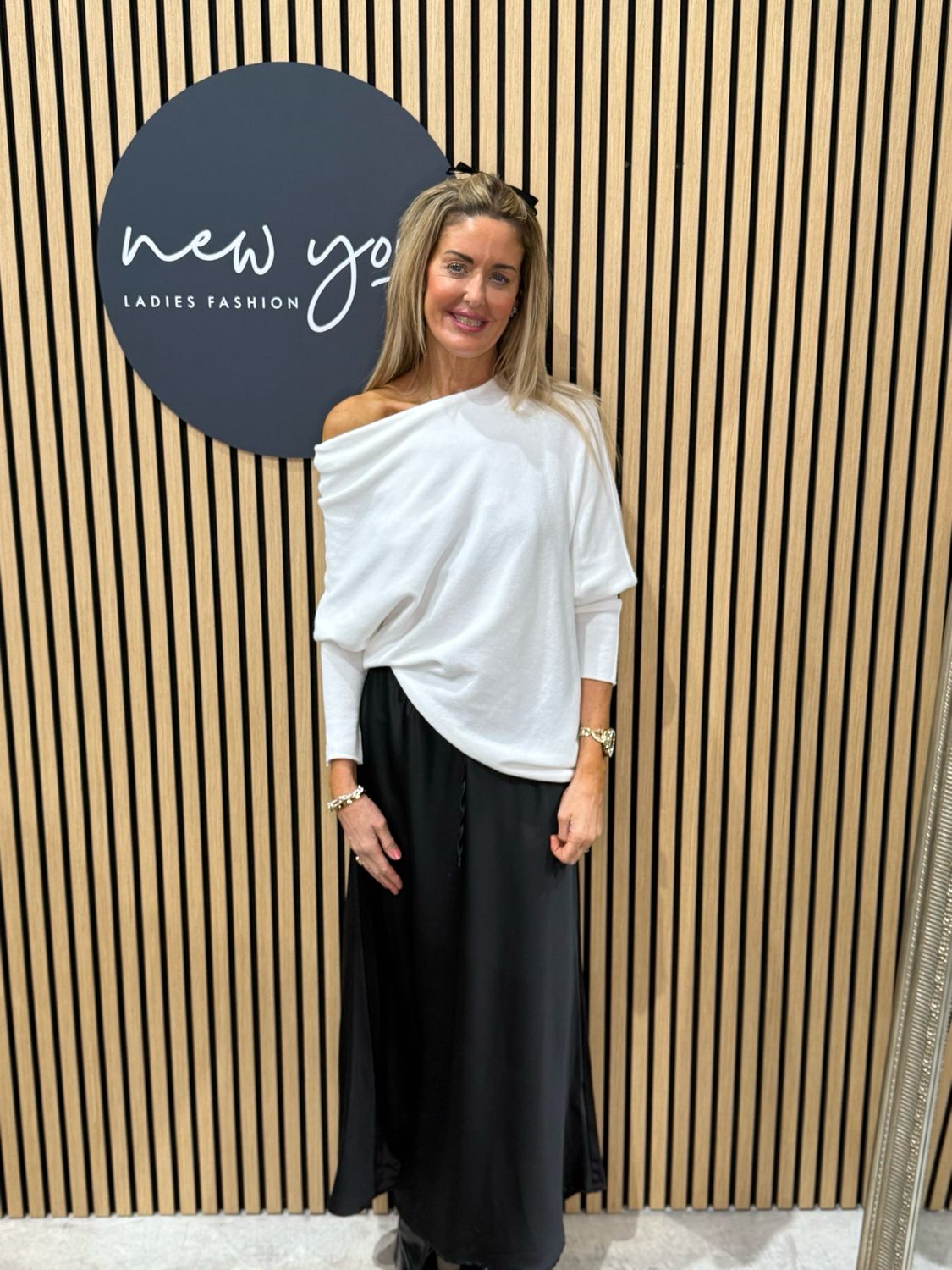 Asymmetric Draped Jumper- White