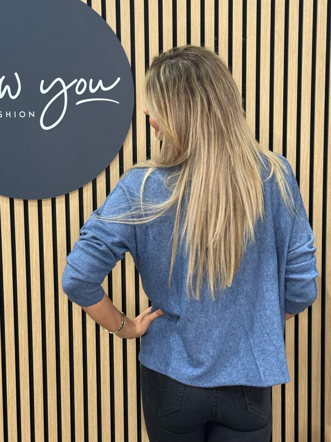 Sparkle - High Neck Jumper - Blue