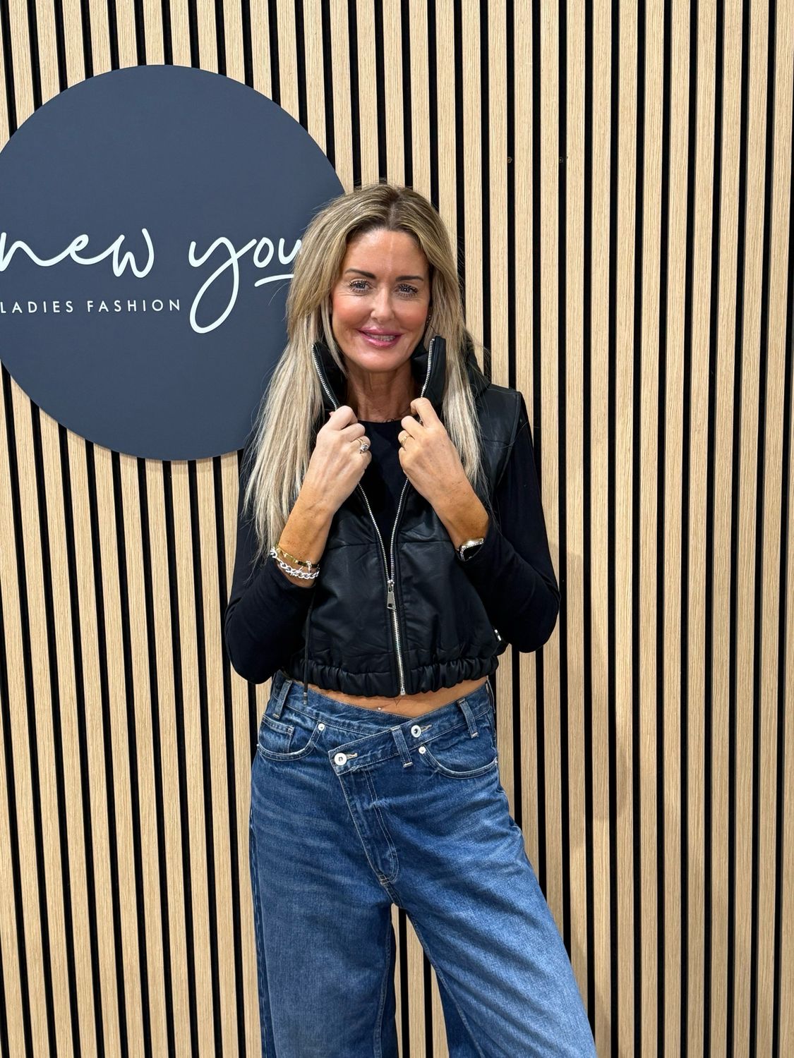 Padded Zip Front Gilet - Black