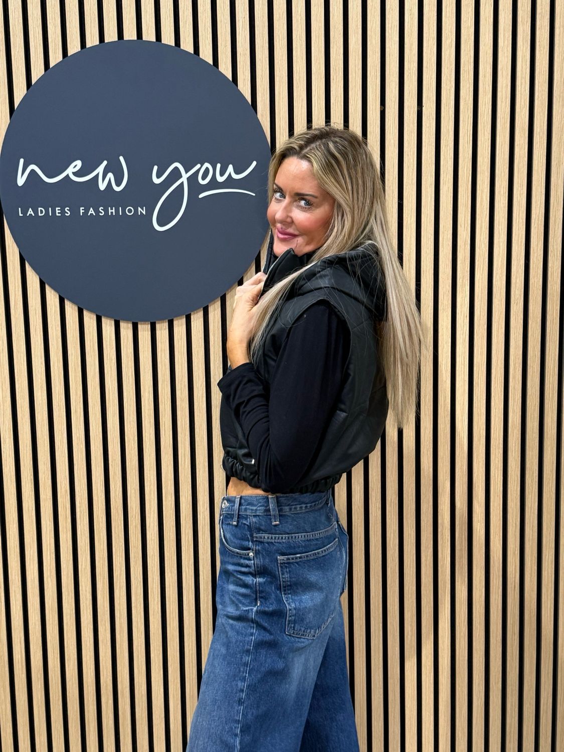 Padded Zip Front Gilet - Black