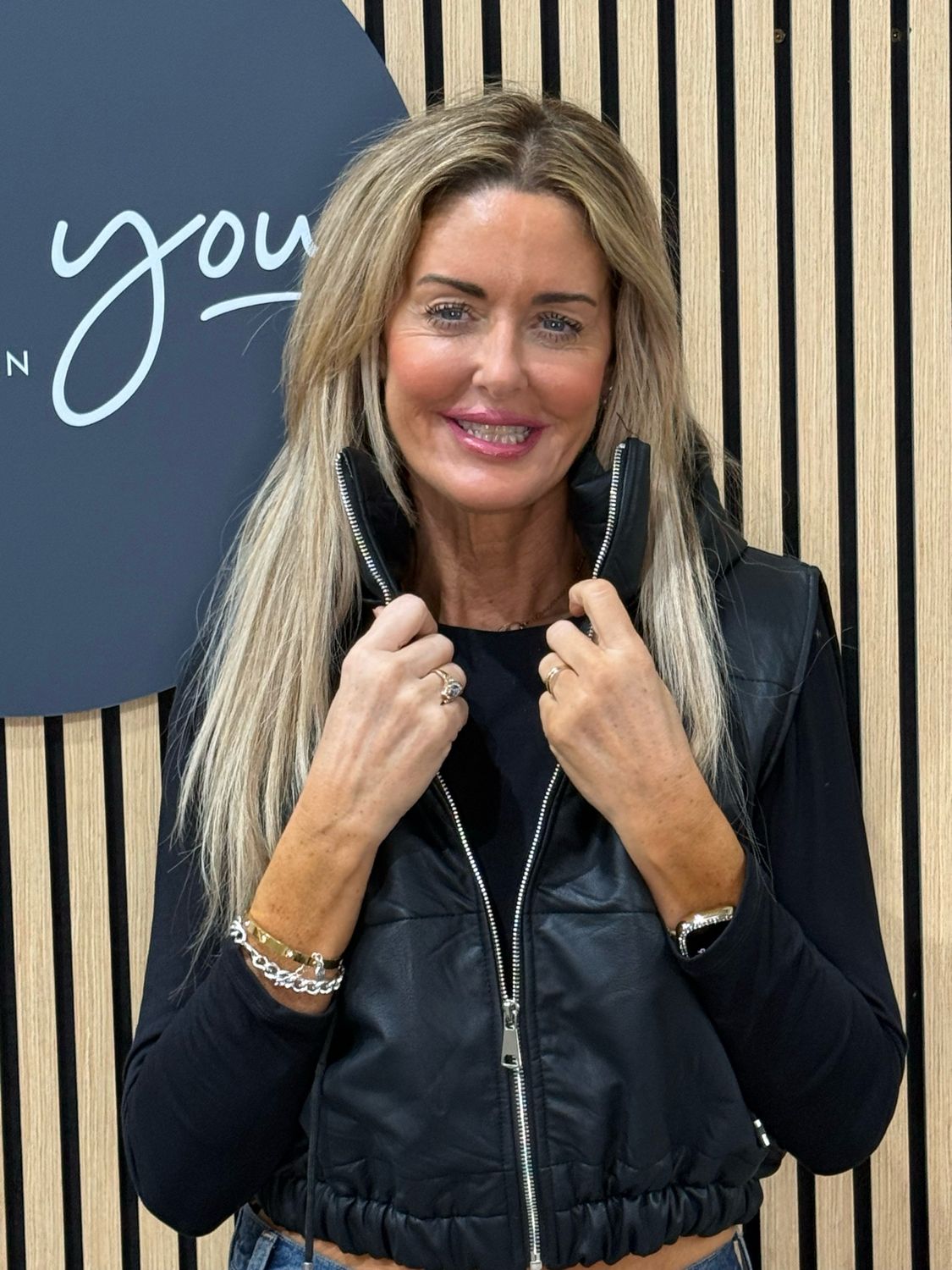 Padded Zip Front Gilet - Black