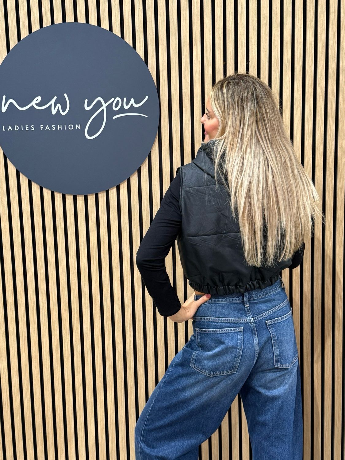 Padded Zip Front Gilet - Black