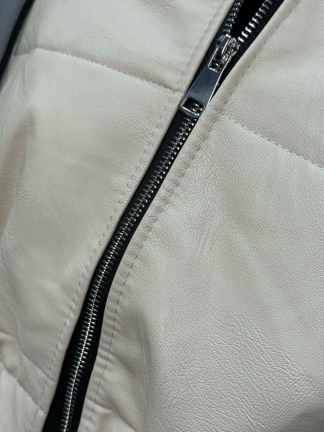 Padded Zip Front Gilet - Cream