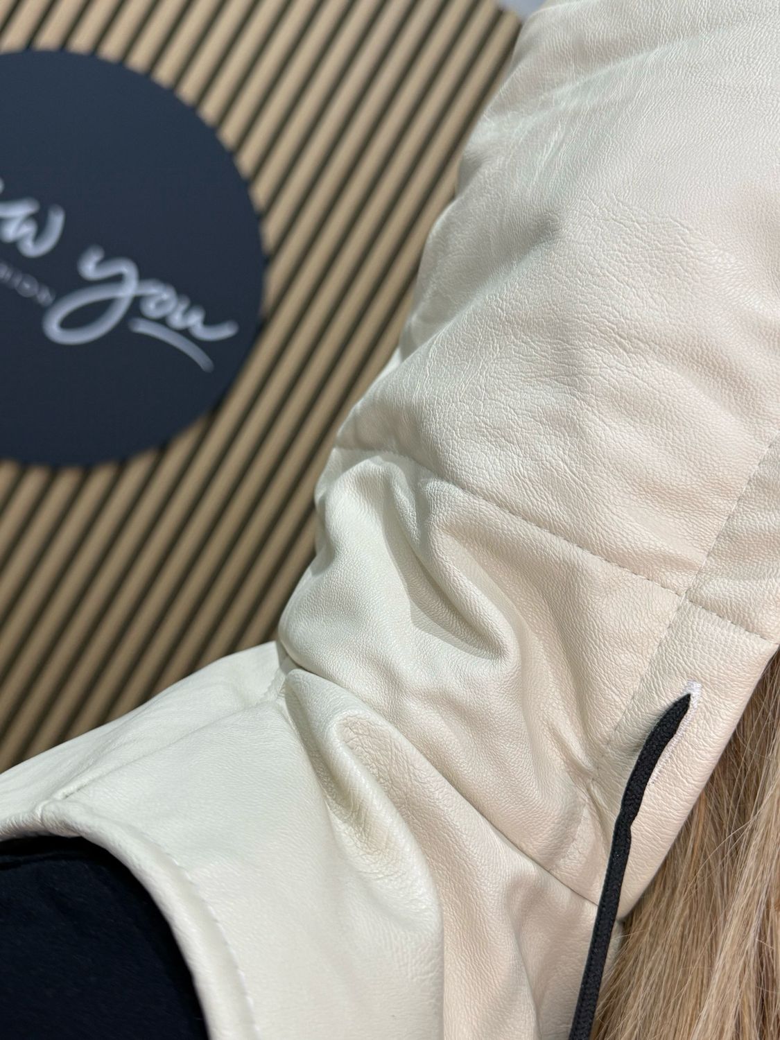 Padded Zip Front Gilet - Cream