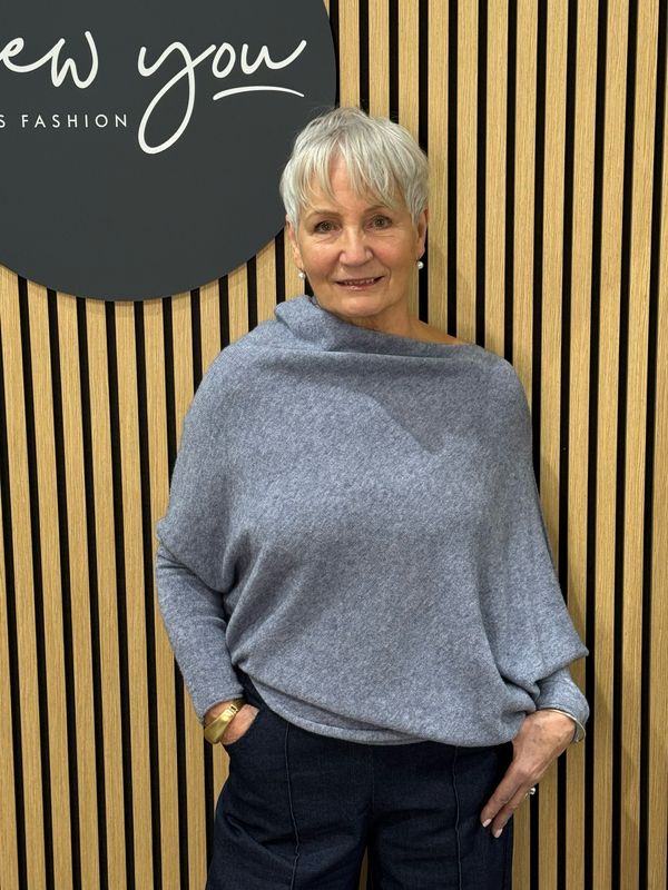 Asymmetric Draped Jumper - Denim