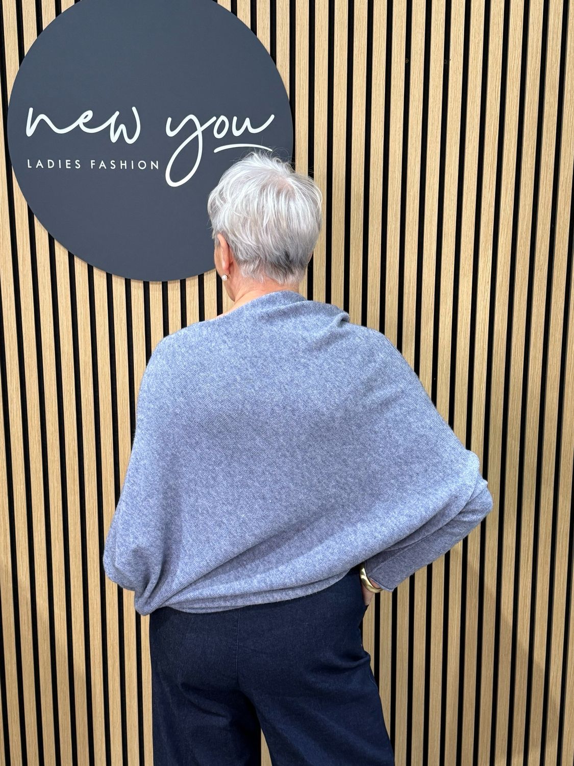 Asymmetric Draped Jumper - Denim