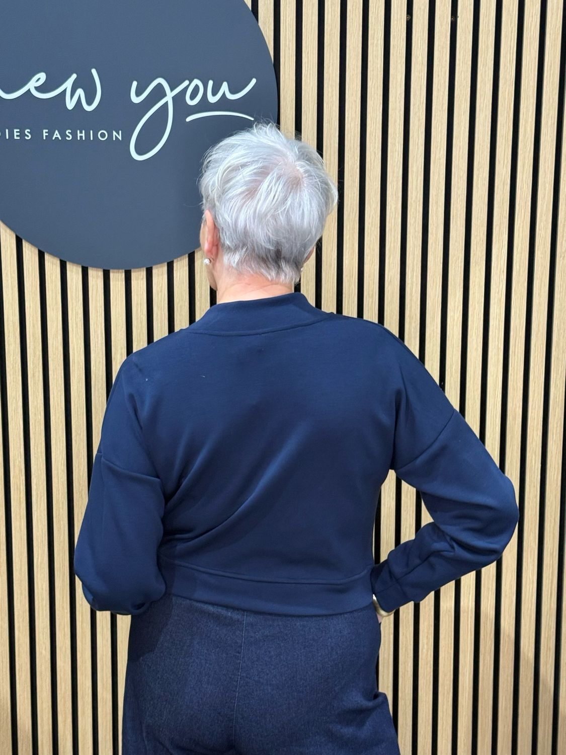 Button Front Bomber Jacket - Navy