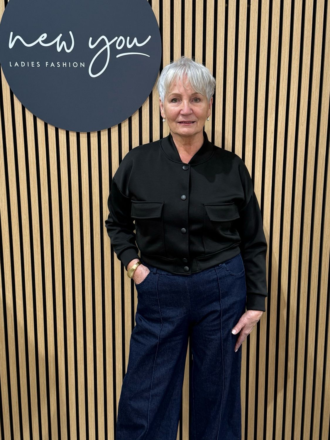 Button Front Bomber Jacket - Black