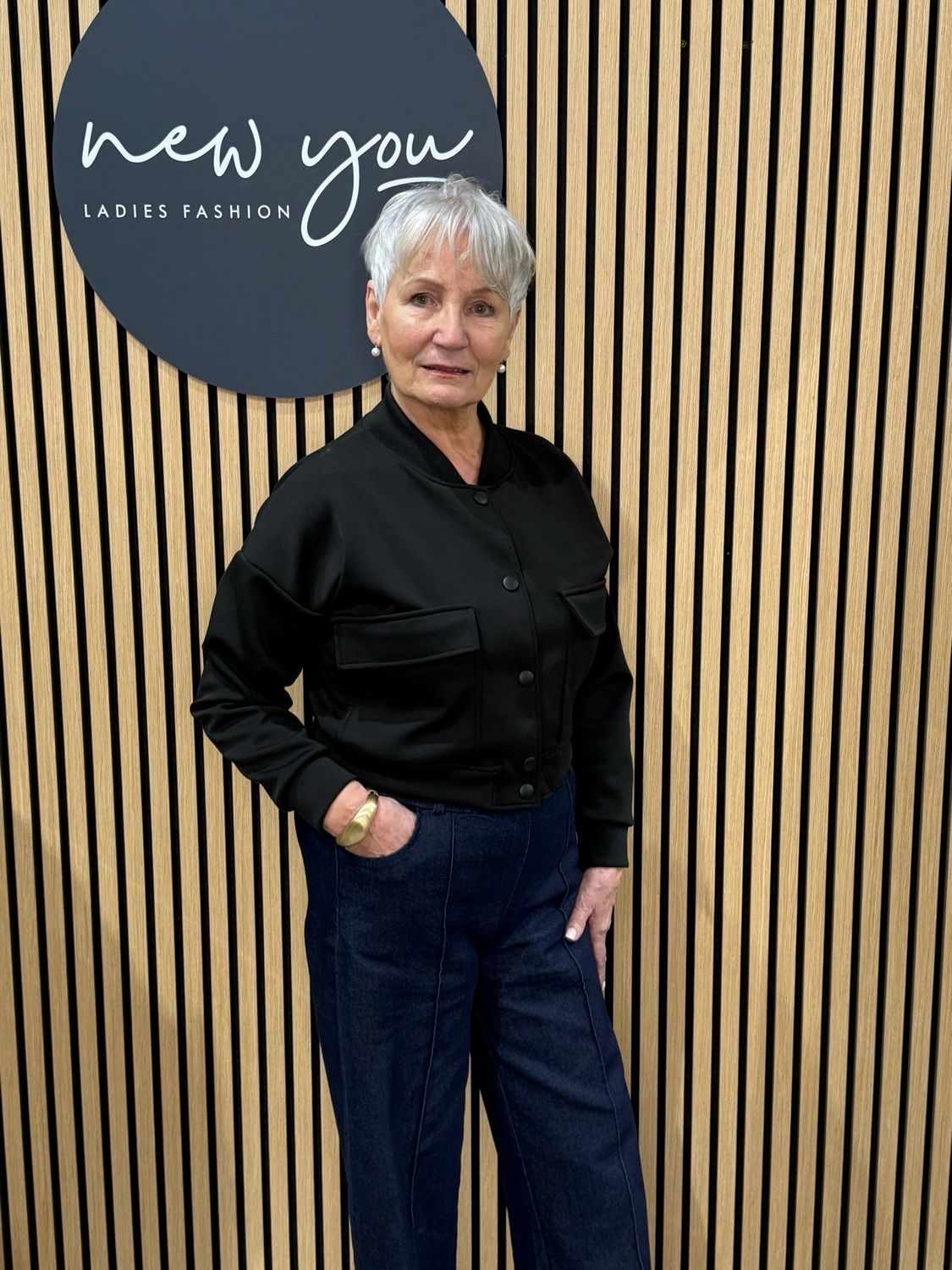 Button Front Bomber Jacket - Black