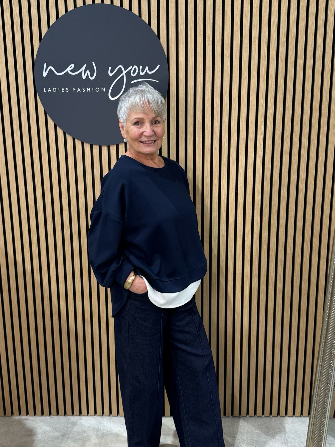 Layered Hem - Relaxed Sweatshirt - Navy