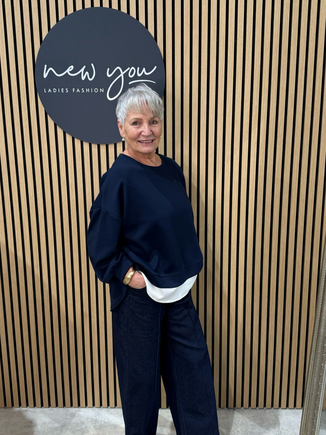 Layered Hem - Relaxed Sweatshirt - Navy