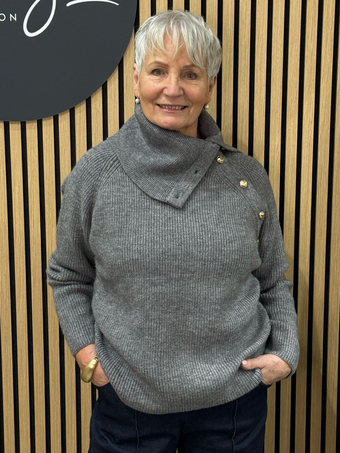 Funnel Neck Jumper - Grey