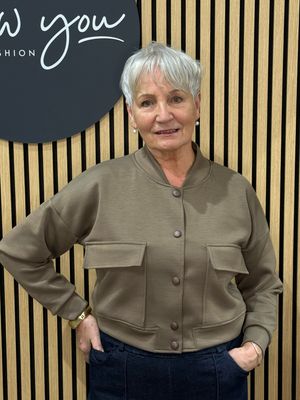 Button Front Bomber Jacket - Taupe