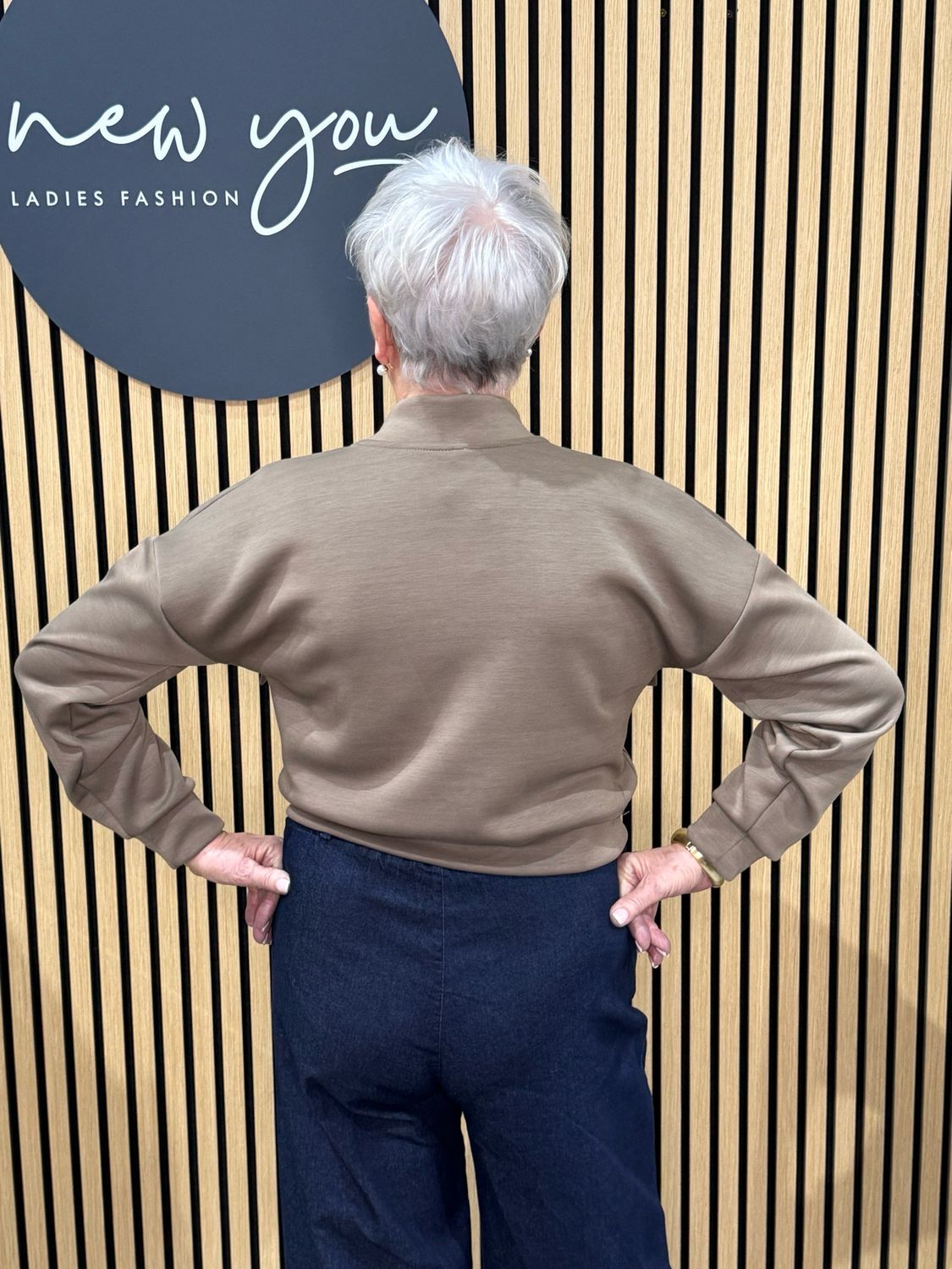 Button Front Bomber Jacket - Taupe