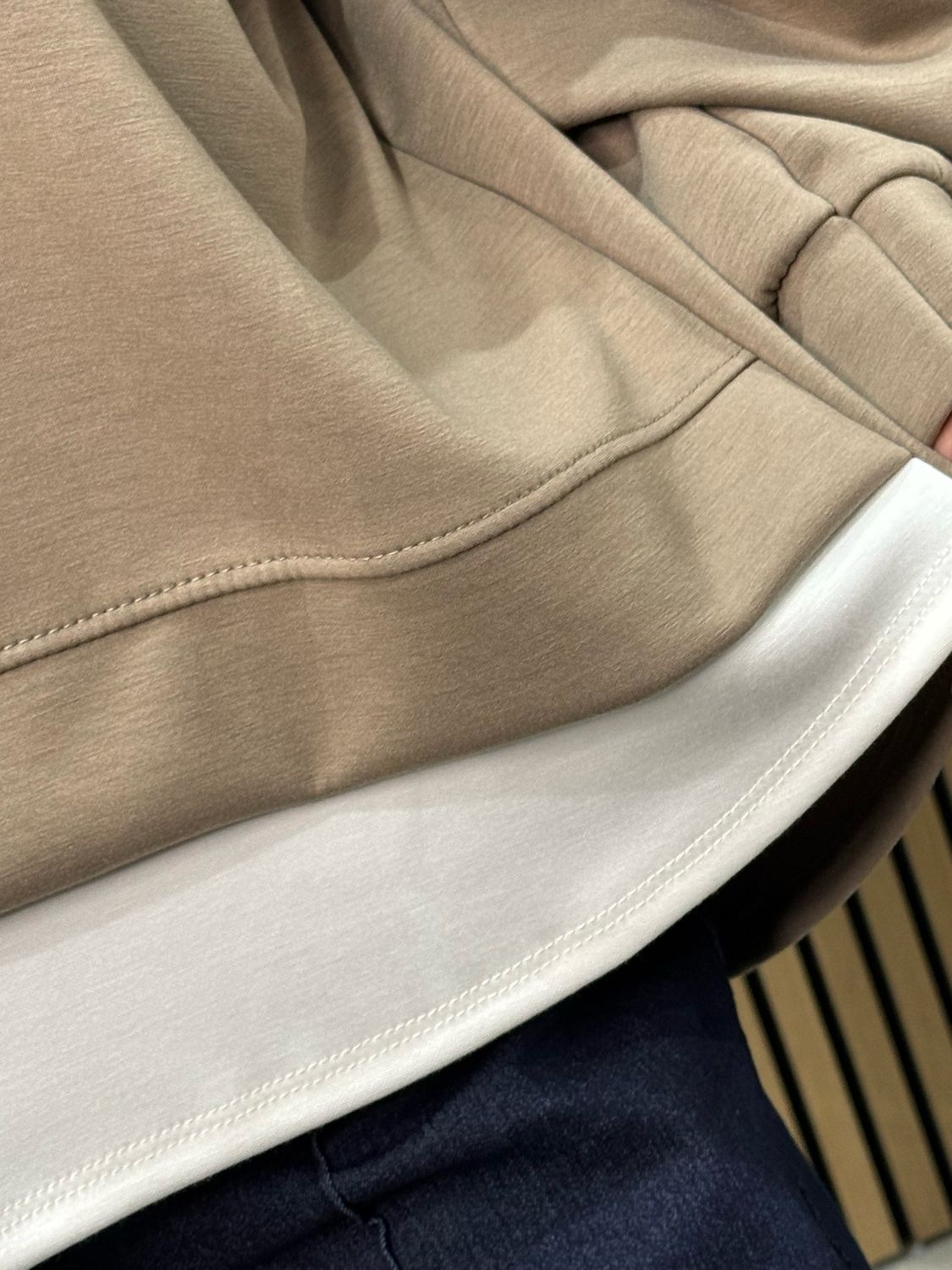 Layered Hem - Relaxed Sweatshirt - Taupe