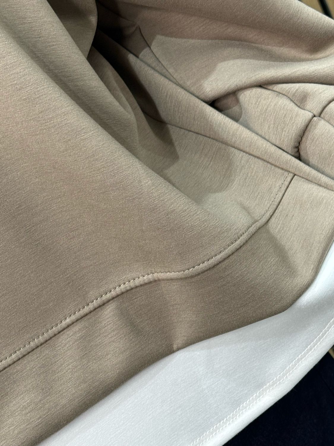 Layered Hem - Relaxed Sweatshirt - Taupe