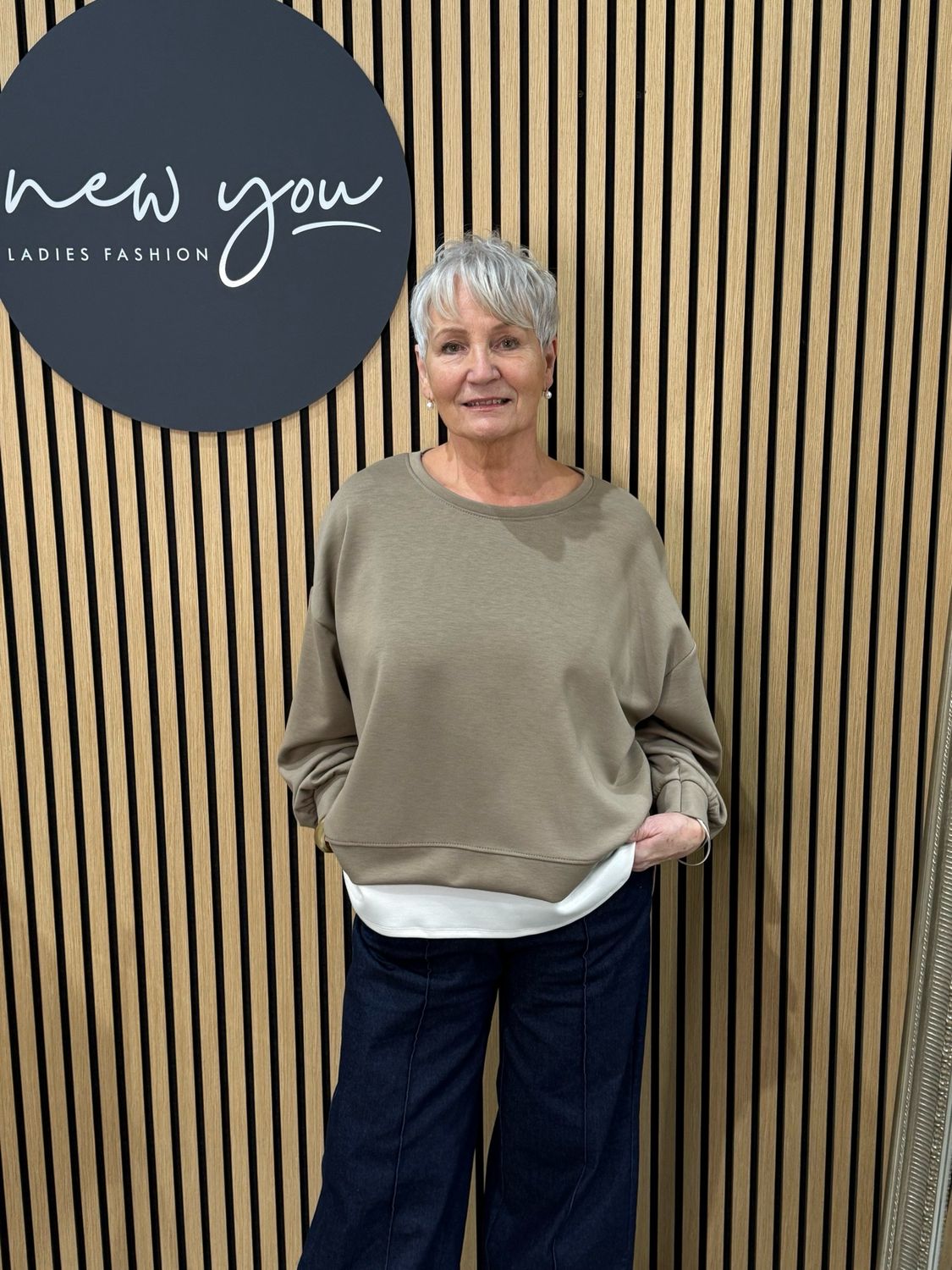 Layered Hem - Relaxed Sweatshirt - Taupe