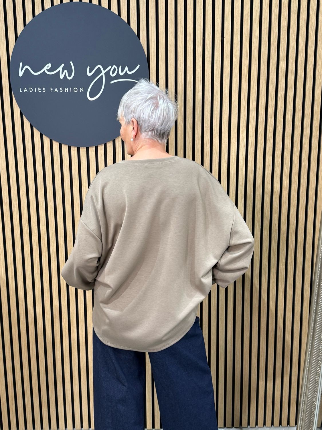 Layered Hem - Relaxed Sweatshirt - Taupe