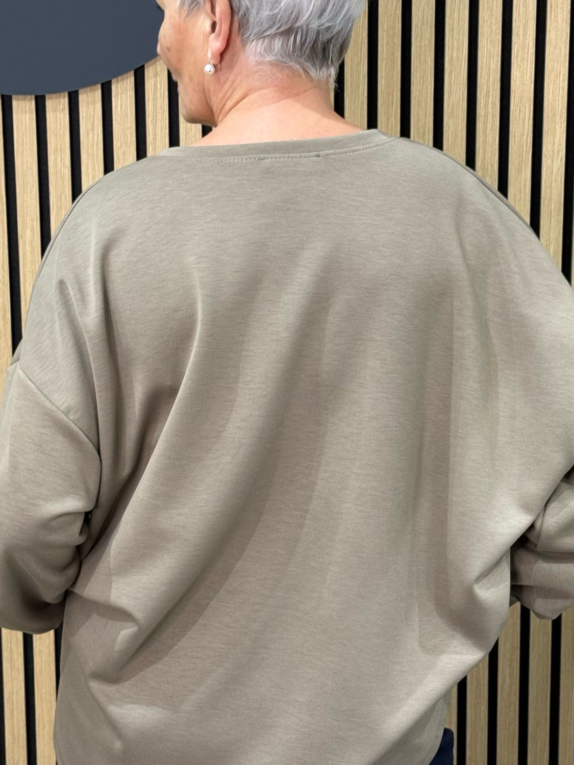 Layered Hem - Relaxed Sweatshirt - Taupe