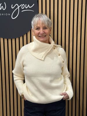 Funnel Neck Jumper - Cream