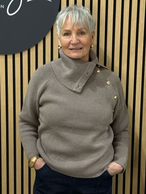 Funnel Neck Jumper - Taupe