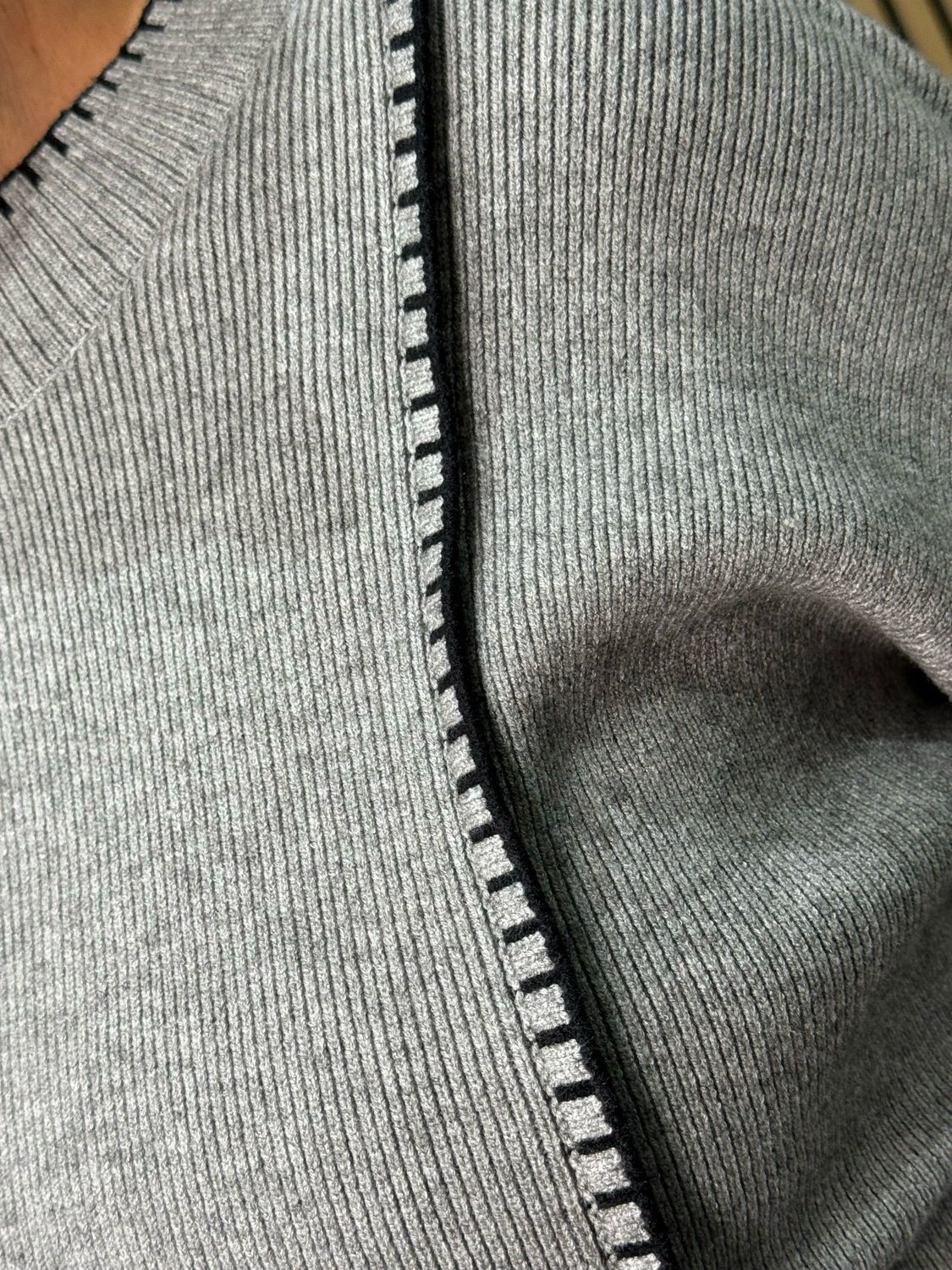 Asymmetric Stitch Detail Knit Jumper - Grey