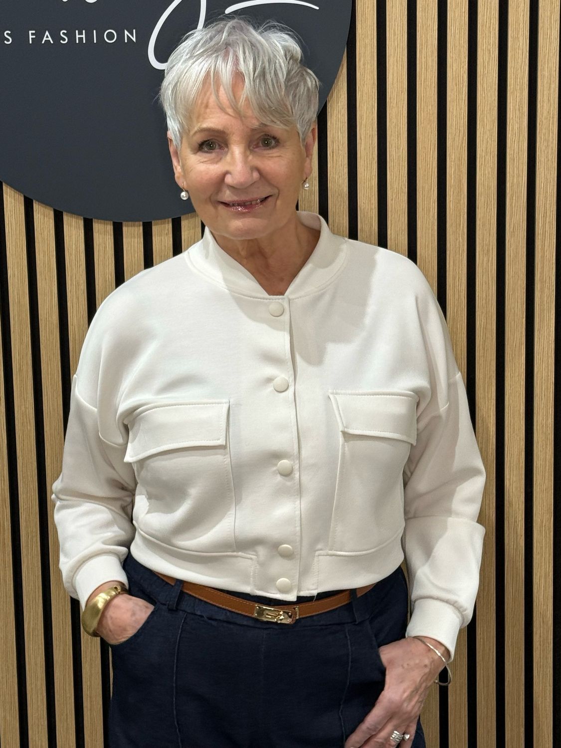 Button Front Bomber Jacket - White