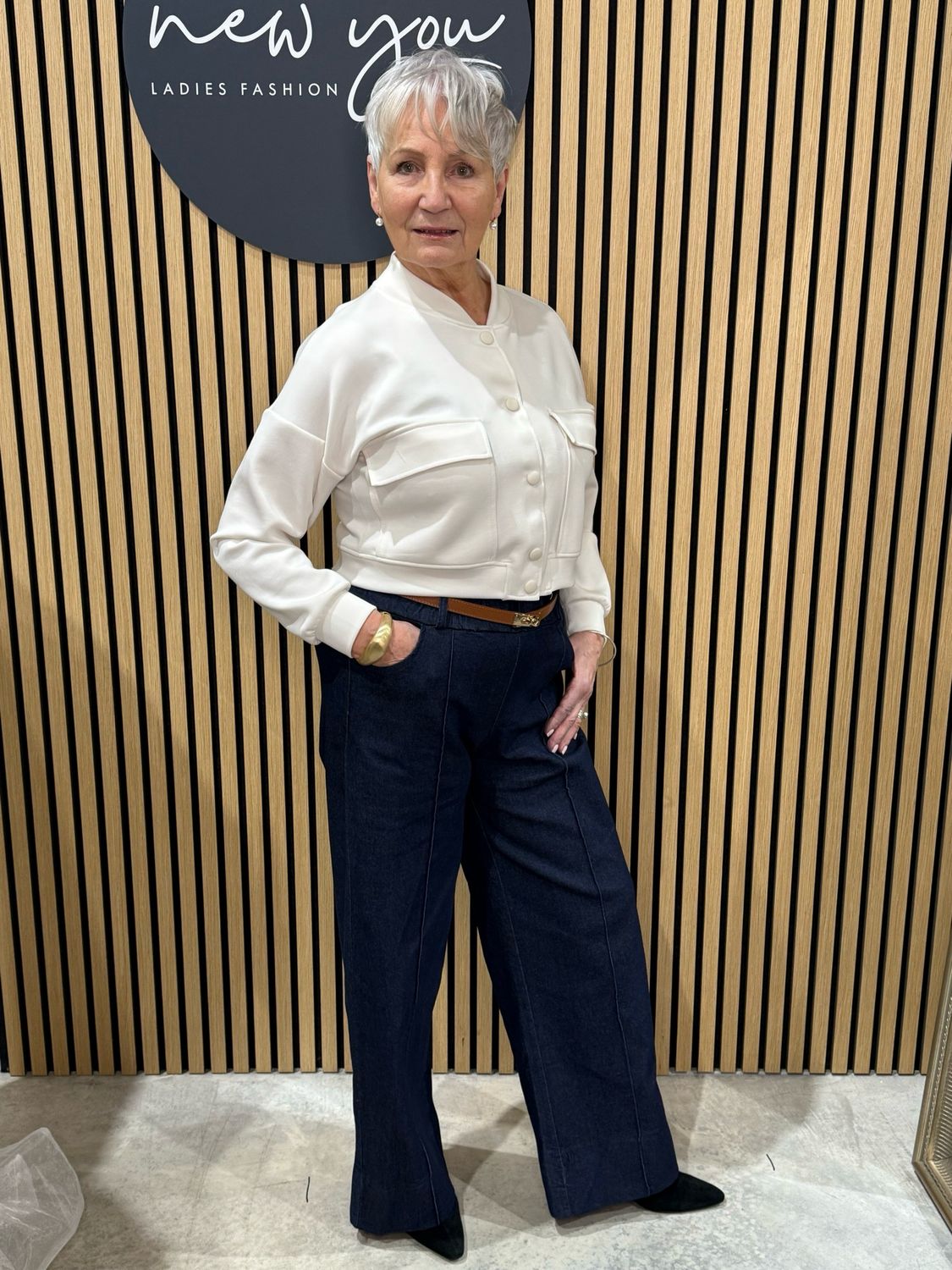 Button Front Bomber Jacket - White