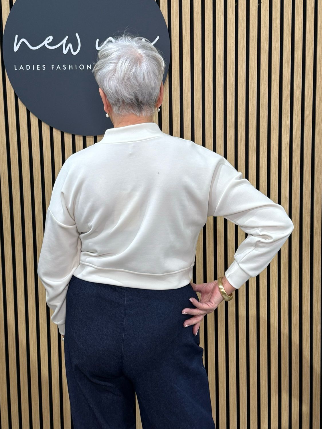 Button Front Bomber Jacket - White