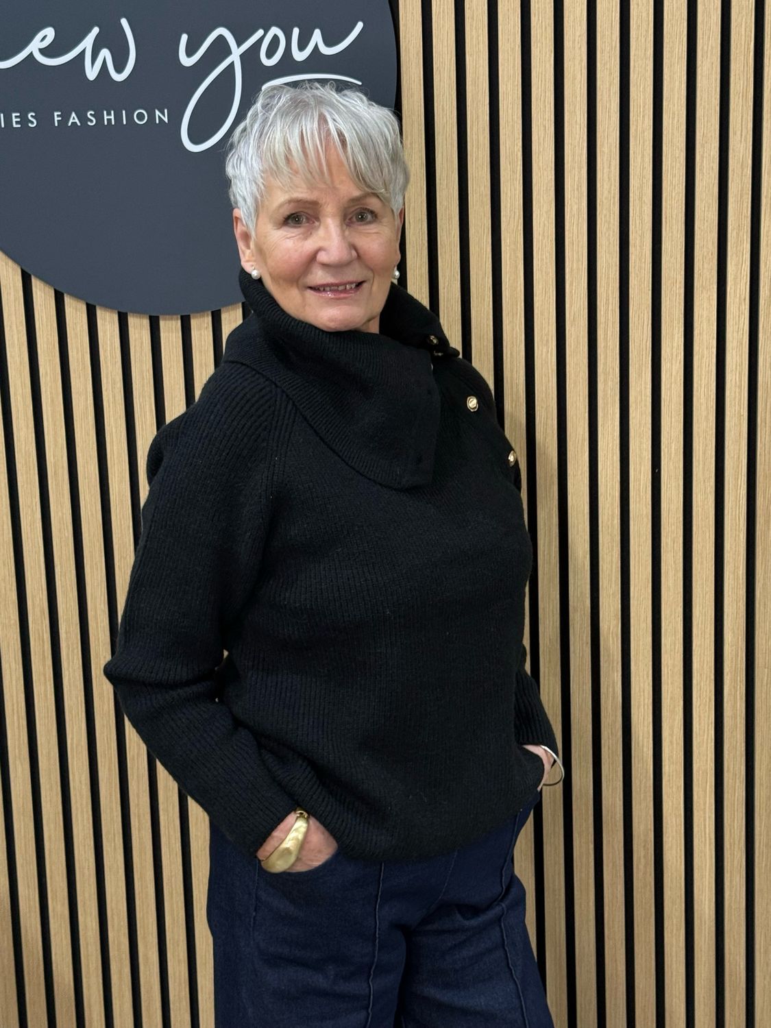 Funnel Neck Jumper - Black