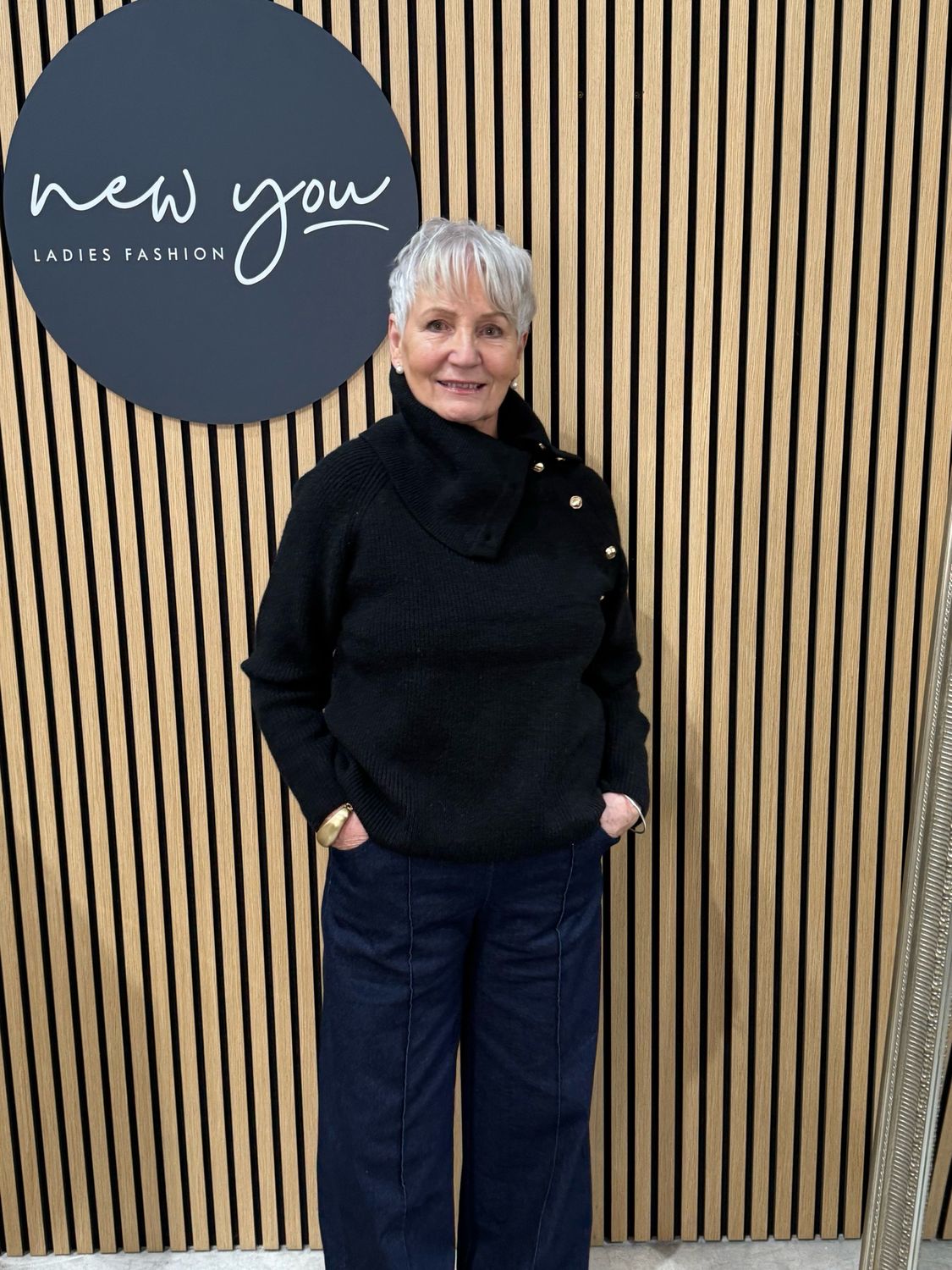 Funnel Neck Jumper - Black