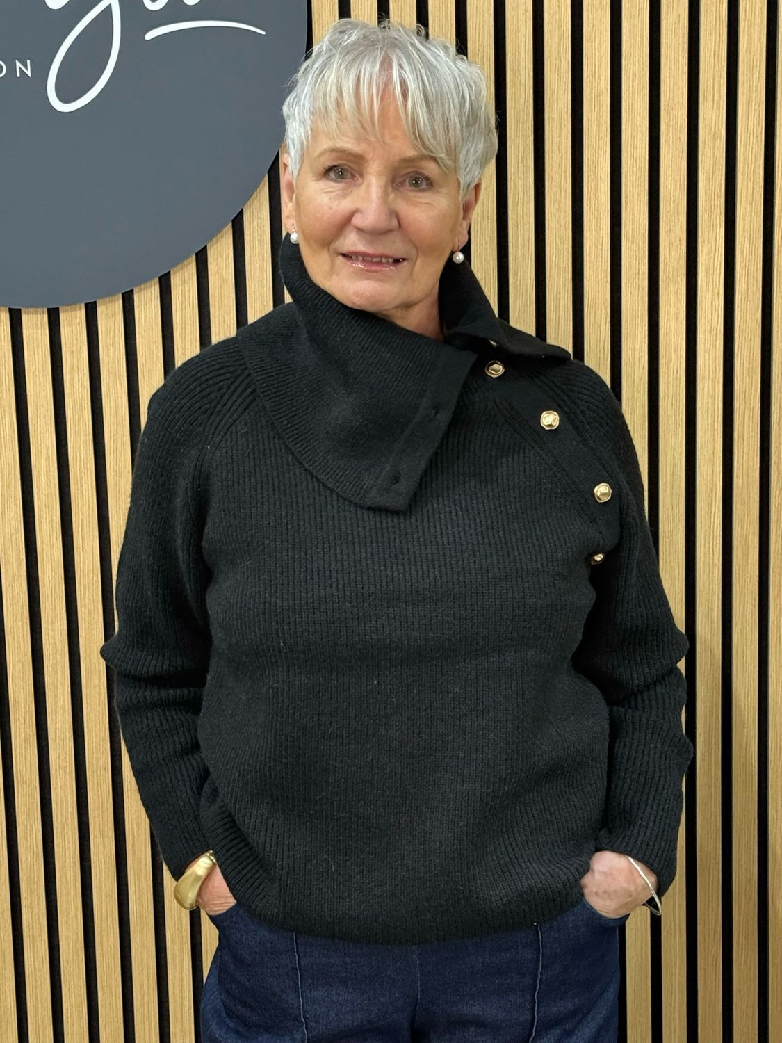 Funnel Neck Jumper - Black