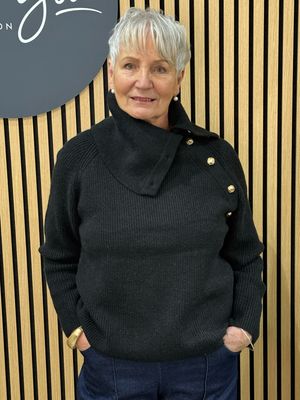 Funnel Neck Jumper - Black