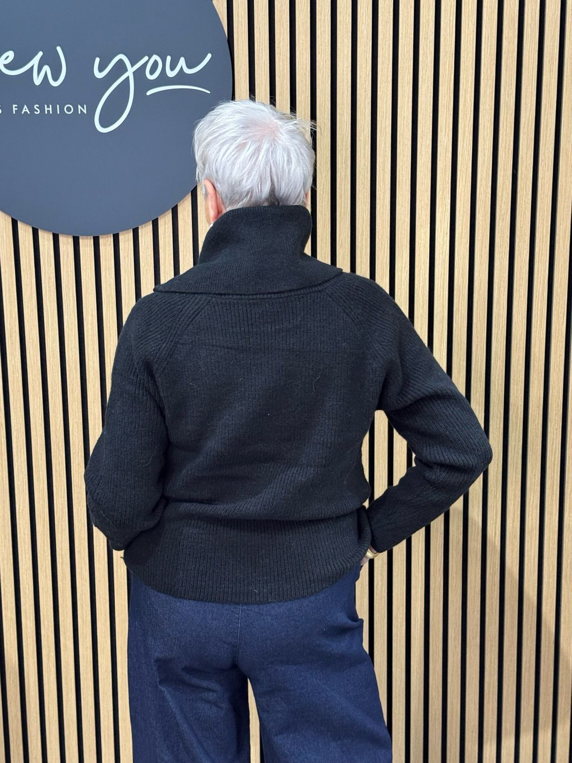 Funnel Neck Jumper - Black