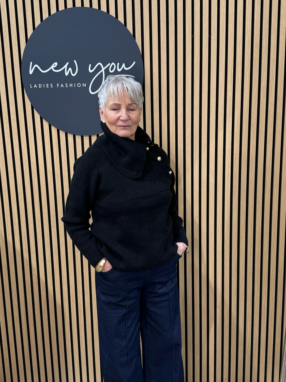 Funnel Neck Jumper - Black