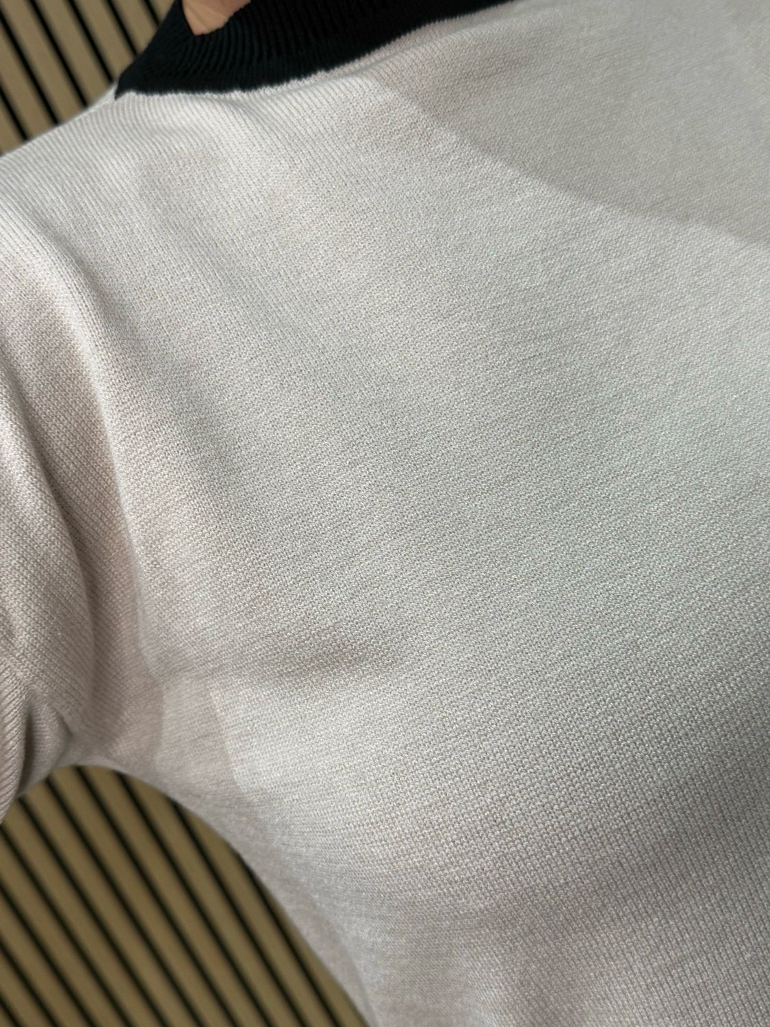 Contrast Trim Colour Block Jumper - Cream/Black